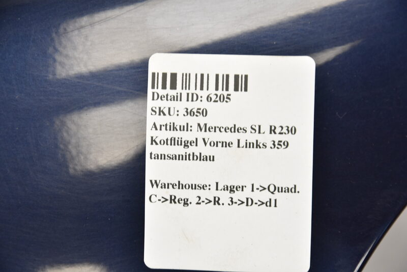 Mercedes SL R230 Kotflügel Vorne Links 359 tansanitblau Bild 4