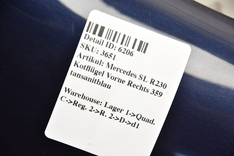 Mercedes SL R230 Kotflügel Vorne Rechts 359 tansanitblau Bild 3