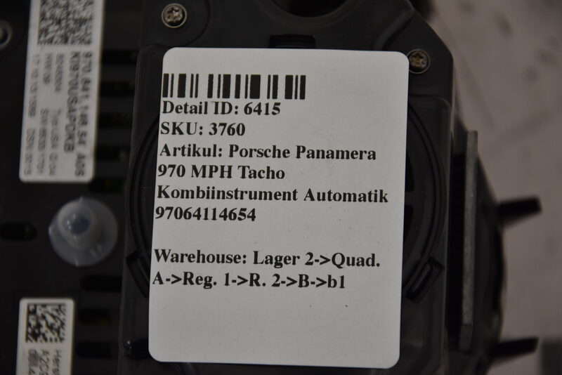 Porsche Panamera 970 MPH Tacho Kombiinstrument Automatik 97064114654 Bild 4