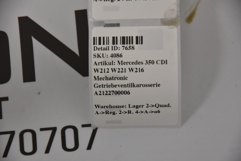 Mercedes 350 CDI W212 W221 W216 Mechatronik Getriebeventilkarosserie A2122700006 Bild 6