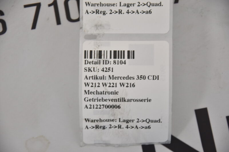 Mercedes 350 CDI W212 W221 W216 Mechatronik Getriebeventilkarosserie A2122700006 Bild 5