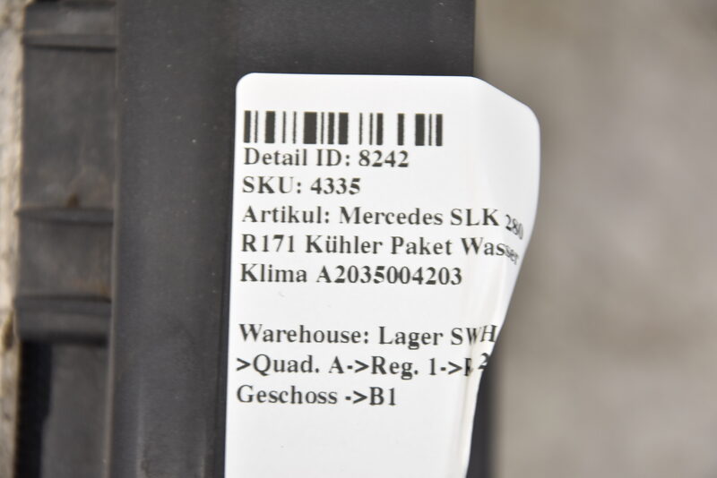 Mercedes SLK 280 R171 Kühler Paket Wasser Klima A2035004203 Bild 6