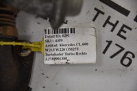 Mercedes CL 600 W215 W220 OM275 Turbolader Turbo Rechts A2750901380 Bild 7