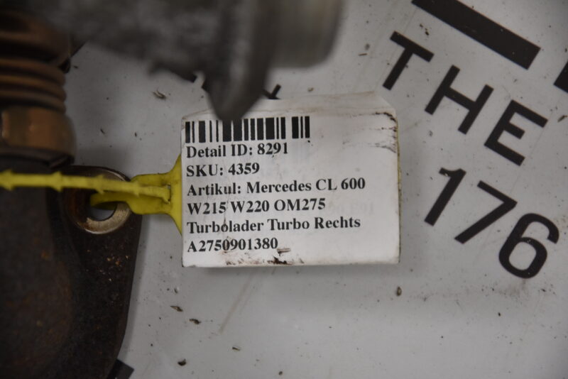 Mercedes CL 600 W215 W220 OM275 Turbolader Turbo Rechts A2750901380 Bild 7