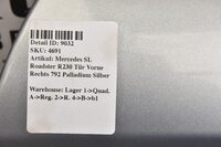 Mercedes SL Roadster R230 Tür Vorne Rechts 792 Palladium Silber Bild 10