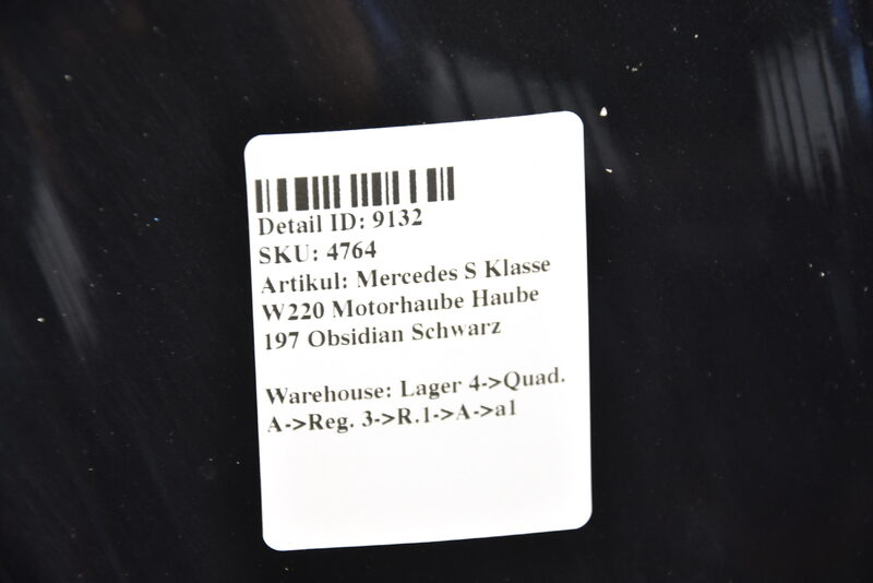 Mercedes S W220 Motorhaube Haube 197 Obsidian Schwarz Bild 5