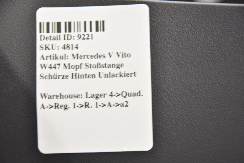 Mercedes V Vito W447 Mopf Stoßstange Schürze Hinten Unlackiert Bild 10