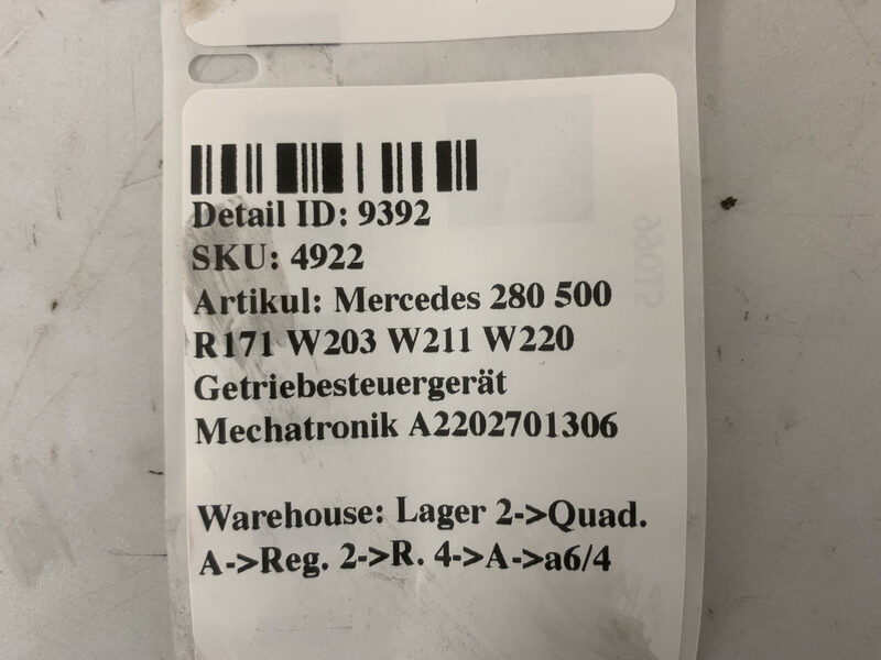 Mercedes 280 500 R171 W203 W211 W220 Getriebesteuergerät Mechatronik A2202701306 Bild 6