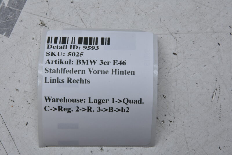BMW 3er E46 Stahlfedern Vorne Hinten Links Rechts Bild 5