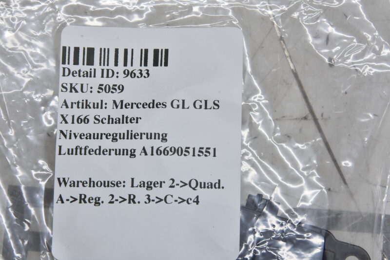 Mercedes GL GLS X166 Schalter Niveauregulierung Luftfederung  A1669051551 Bild 8