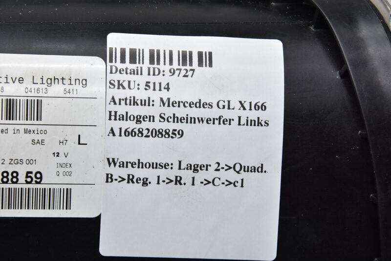 Mercedes GL X166 Halogen Scheinwerfer Links A1668208859 Bild 8