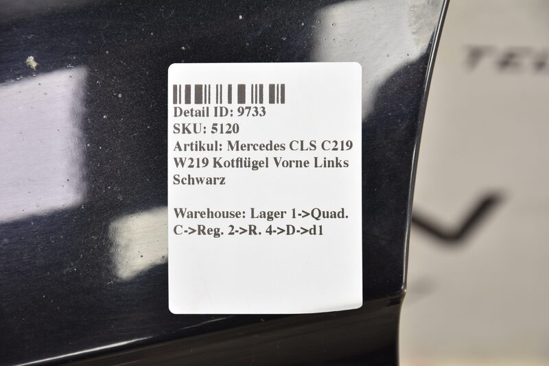Mercedes CLS C219 W219  Kotflügel Vorne Links Schwarz Bild 9