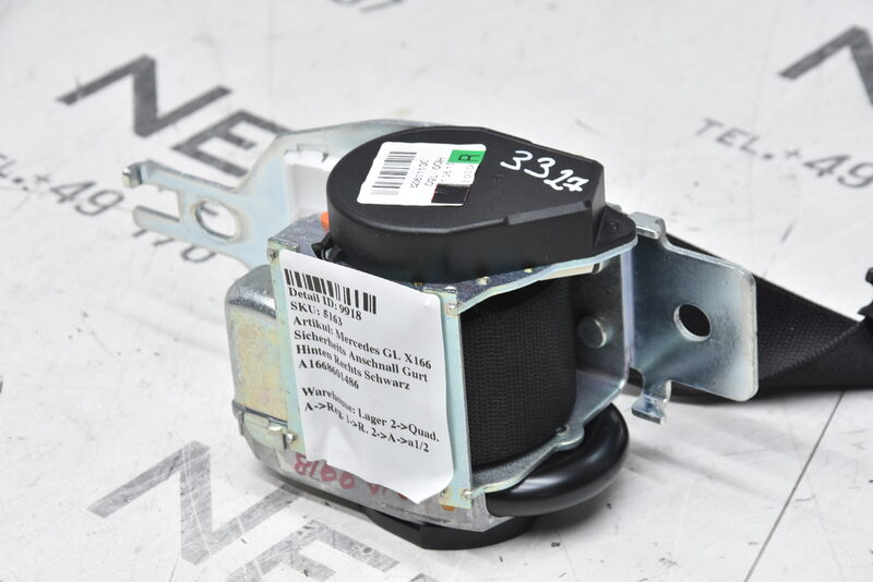 Mercedes GL X166 Sicherheits Anschnall Gurt Hinten Rechts Schwarz A1668601486 Bild 4