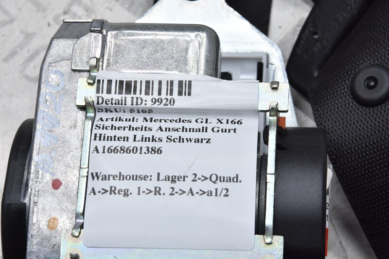 Mercedes GL X166 Sicherheits Anschnall Gurt Hinten Links Schwarz A1668601386 Bild 6