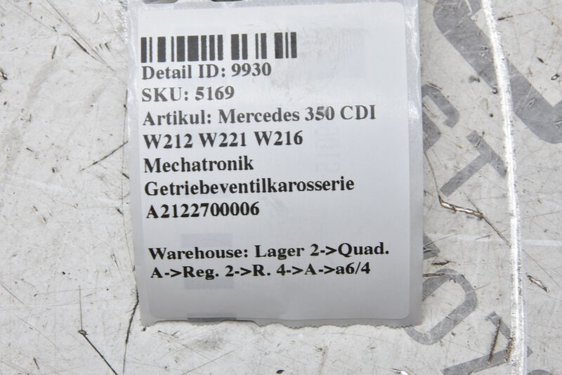 Mercedes 350 CDI W212 W221 W216 Mechatronik Getriebeventilkarosserie A2122700006 Bild 6