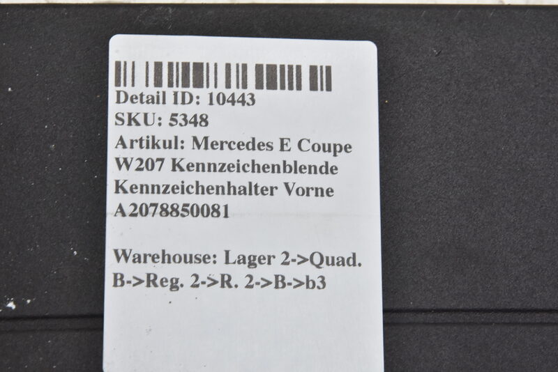 Mercedes E Coupe W207 Kennzeichenblende Kennzeichenhalter Vorne A2078850081 Bild 8