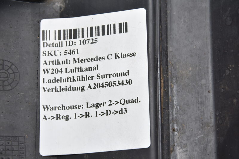 Mercedes C Klasse W204 Luftkanal Ladeluftkühler Surround Verkleidung A2045053430 Bild 7