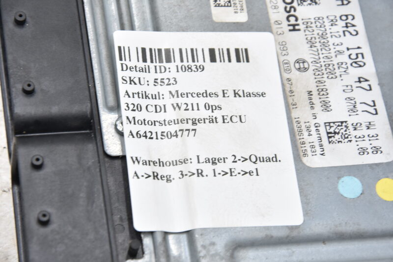 Mercedes E Klasse 320 CDI W211 Motorsteuergerät ECU A6421504777 Bild 4