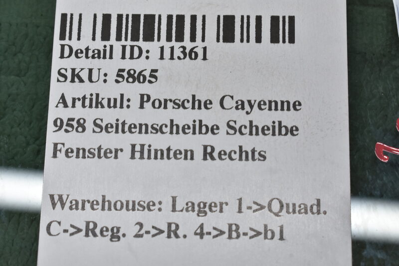 Porsche Cayenne 958   Seitenscheibe Scheibe Fenster Hinten Rechts Grün Bild 4