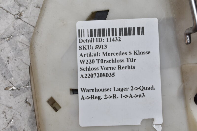 Mercedes S Klasse W220 Türschloss Tür Schloss Vorne Rechts A2207208035 Bild 8