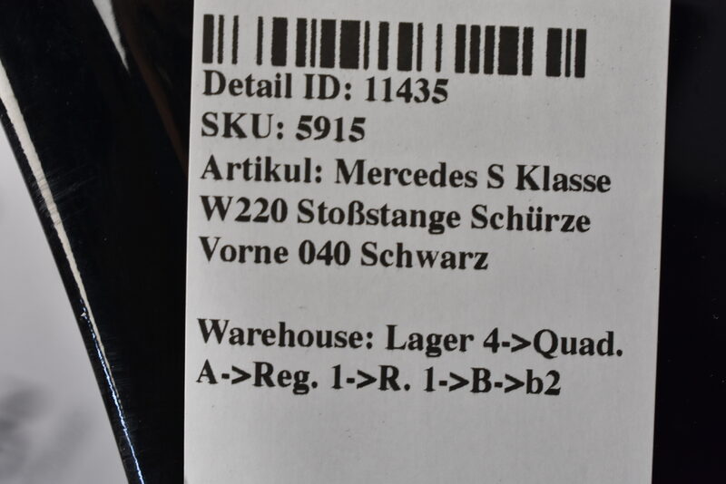 Mercedes S Klasse W220 Stoßstange Schürze Vorne 040 Schwarz Bild 10