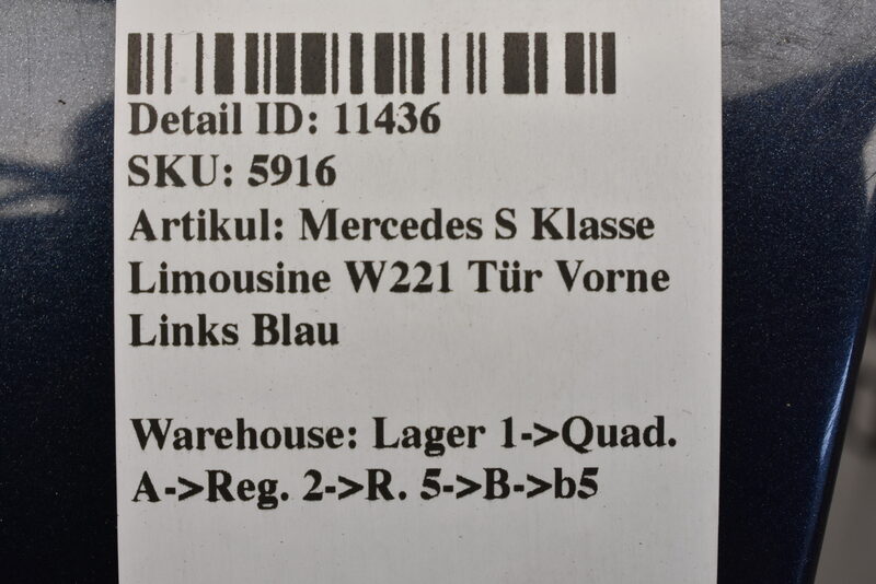 Mercedes S Klasse W221 Tür Vorne Links Blau Bild 10