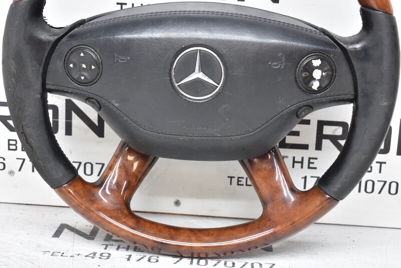Mercedes S Klasse W221 Lenkrad Leder Multifunktion Schwarz A2218201711 Bild 3