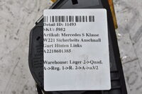 Mercedes S Klasse W221 Sicherheits Anschnall Gurt Hinten Links A2218601385 Bild 7