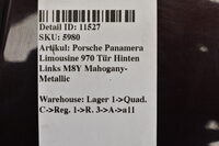 Porsche Panamera 970 Tür Hinten Links M8Y Mahogany-Metallic Bild 3