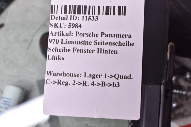 Porsche Panamera 970 Seitenscheibe Scheibe Fenster Hinten Links Bild 5