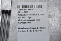Mercedes S Klasse 600 W221 Motorsteuergerät ECU A2751501979 Bild 5