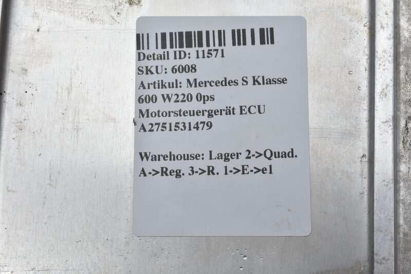 Mercedes S Klasse 600 W220 Motorsteuergerät ECU A2751531479 Bild 5