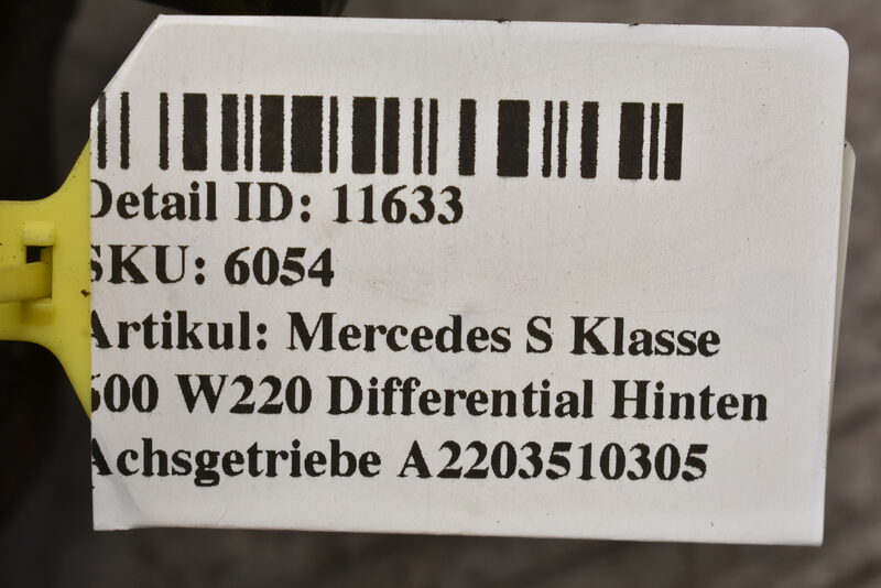 Mercedes S Klasse 600 W220 Differential Hinten Achsgetriebe A2203510305 Bild 7