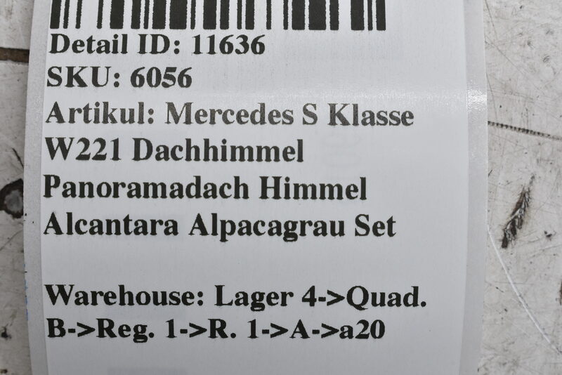 Mercedes S Klasse W221 Dachhimmel Panoramadach Himmel Alcantara Set A2216903650 Bild 7