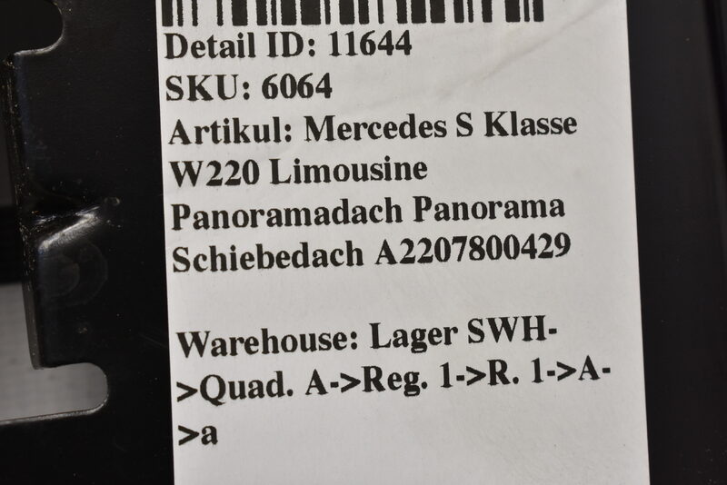 Mercedes S Klasse W220 Panoramadach Panorama Schiebedach A2207800429 Bild 10