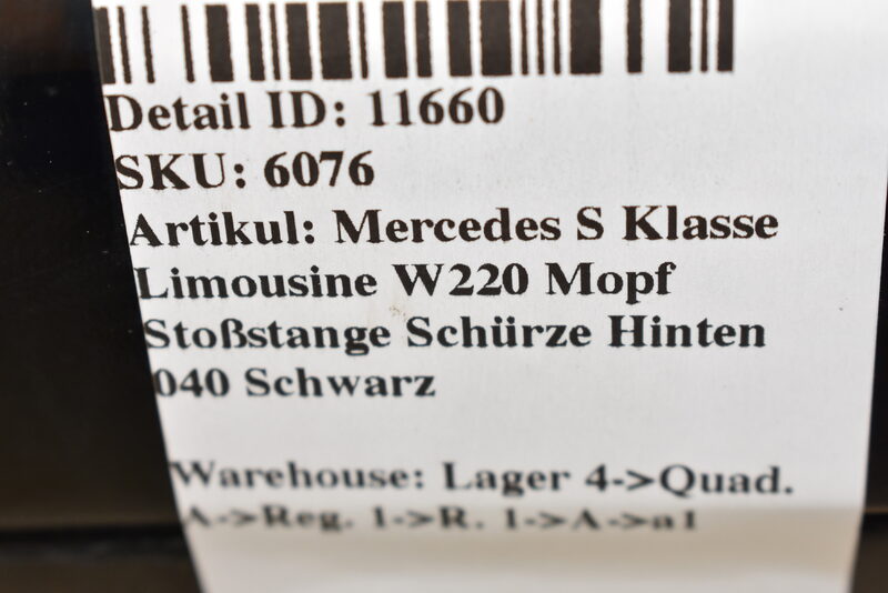 Mercedes S 600 W220 Mopf Stoßstange Schürze Hinten 040 Schwarz Bild 9