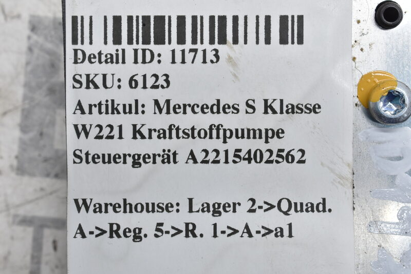Mercedes S Klasse W221 Kraftstoffpumpe Steuergerät A2215402562 Bild 5