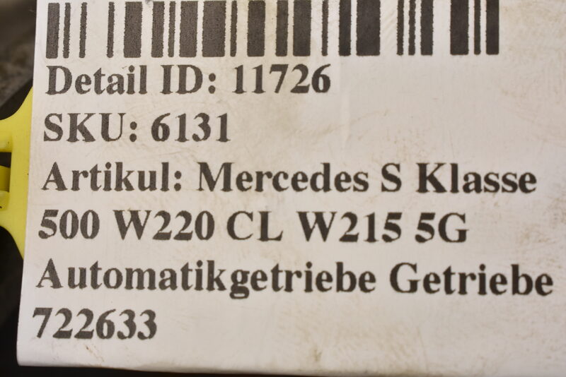 Mercedes S Klasse 500 W220 CL W215 5G Automatikgetriebe Getriebe 722633 Bild 8