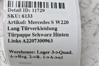Mercedes S W220 Lang Türverkleidung Türpappe Schwarz Hinten Links A2207300963 Bild 8
