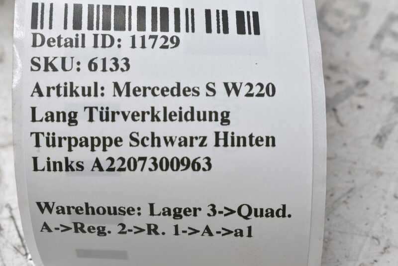 Mercedes S W220 Lang Türverkleidung Türpappe Schwarz Hinten Links A2207300963 Bild 8