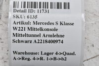 Mercedes S Klasse W221 Mittelkonsole Mitteltunnel Armlehne Schwarz A2218400974 Bild 10