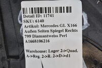 Mercedes GL X166 Außen Seiten Spiegel Rechts 799 Diamantweiss Perl A1668106216 Bild 10