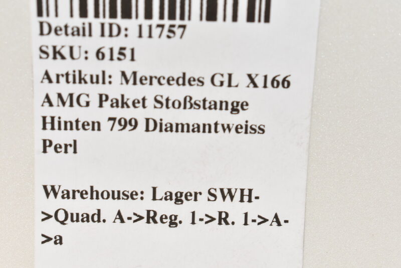 Mercedes GL X166 AMG Paket Stoßstange Hinten 799 Diamantweiss Perl Bild 10