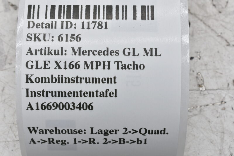 Mercedes GL ML GLE X166 MPH Tacho Kombiinstrument Instrumententafel A1669003406 Bild 8