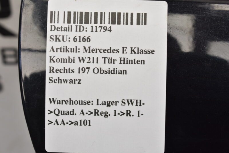 Mercedes E Klasse Kombi W211 Tür Hinten Rechts 197 Obsidian Schwarz Bild 5