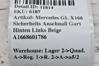 Mercedes GL X166 Sicherheits Anschnall Gurt Hinten Links Beige A1668601786 Bild 10