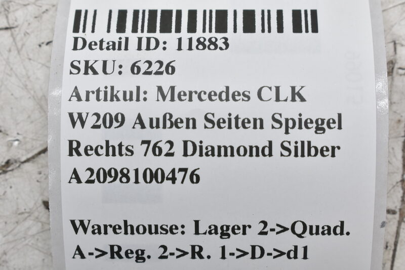 Mercedes CLK W209 Außen Seiten Spiegel Rechts 762 Diamond Silber A2098100476 Bild 10