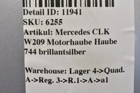 Mercedes CLK W209 Motorhaube Haube 744 Brillantsilber Bild 10