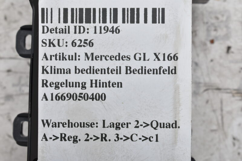 Mercedes GL X166 Klima Bedienteil Bedienfeld Regelung Hinten A1669050400 Bild 5