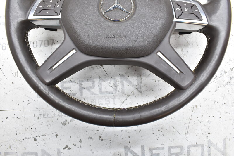 Mercedes GL X166 ML W166 Lenkrad Leder Multifunktion Beige A1664605303 Bild 7